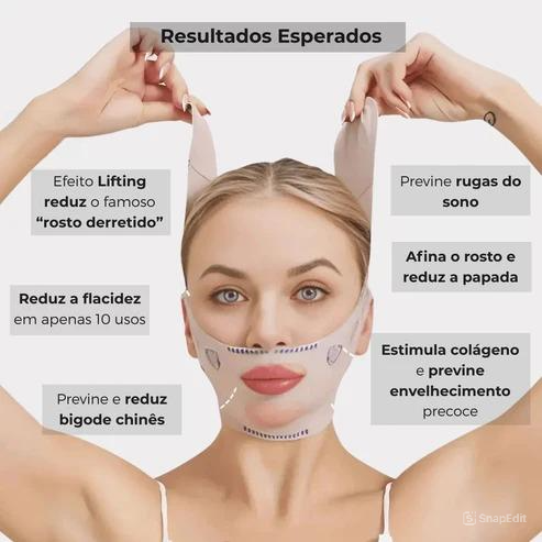 V- LiftUp - Máscara Coreana - Levanta o rosto, suaviza rugas e reduz papada